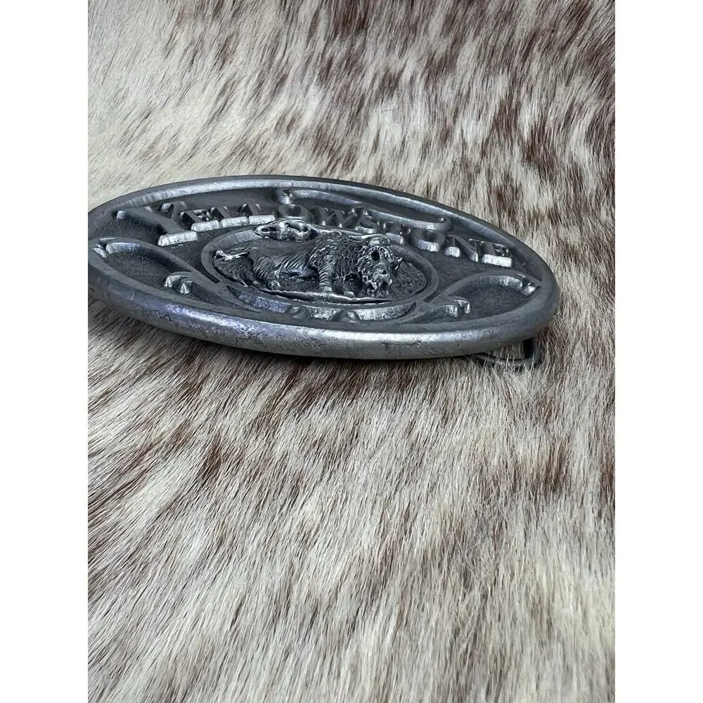 Bison Buffalo Yellowstone Belt Buckle Pewter CSSC Made In USA NWOT Western SW